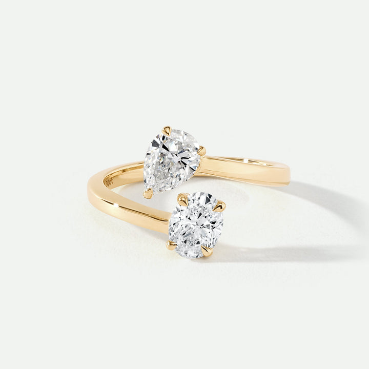 Giselle | 9ct Yellow Gold 1.30ct tw Lab Grown Diamond Toi et Moi Ring-0