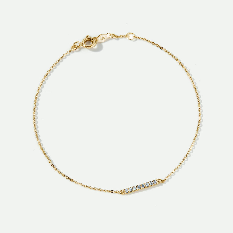 9ct Gold Lab Grown Diamond Bar Bracelet