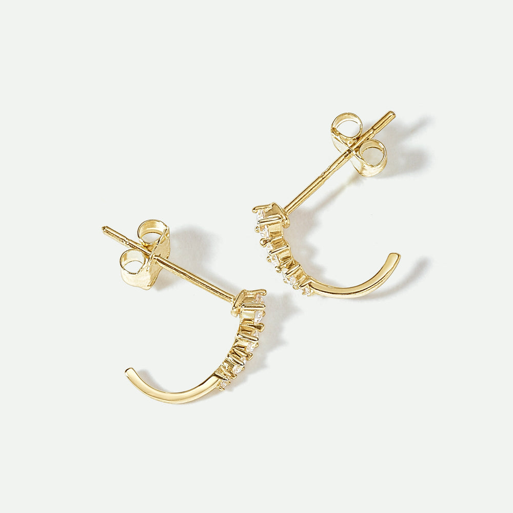 9ct Yellow Gold Lab Grown Diamond J Trio Stud Earrings