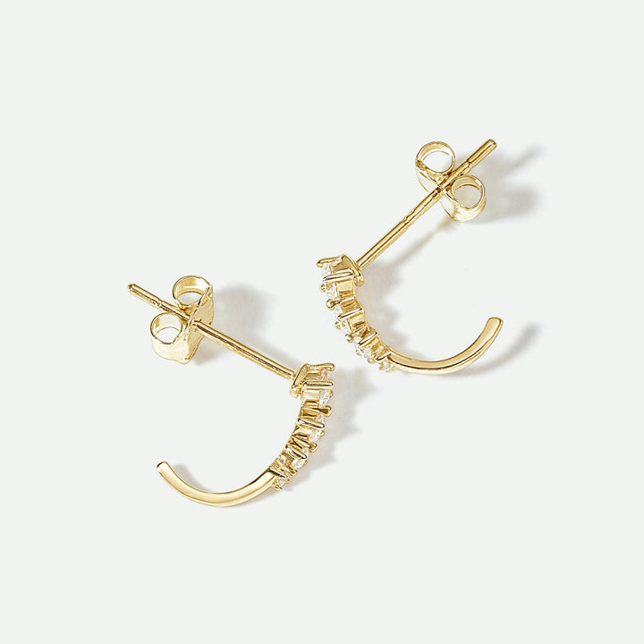 9ct Yellow Gold Lab Grown Diamond J Trio Stud Earrings-1