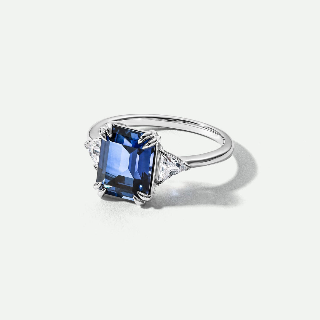 Cassie | 9ct White Gold Created Sapphire and 0.36ct tw Lab Grown Diamond Ring-1