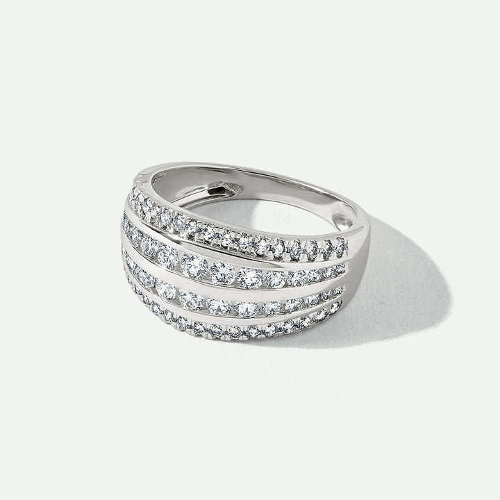 Poppy | 9ct White Gold 1.00ct tw Lab Grown Diamond Wide Band Ring