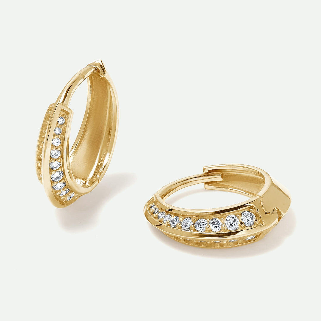 9ct Gold 0.32ct tw Lab Grown Diamond Fine Edge Huggie Hoop Earrings