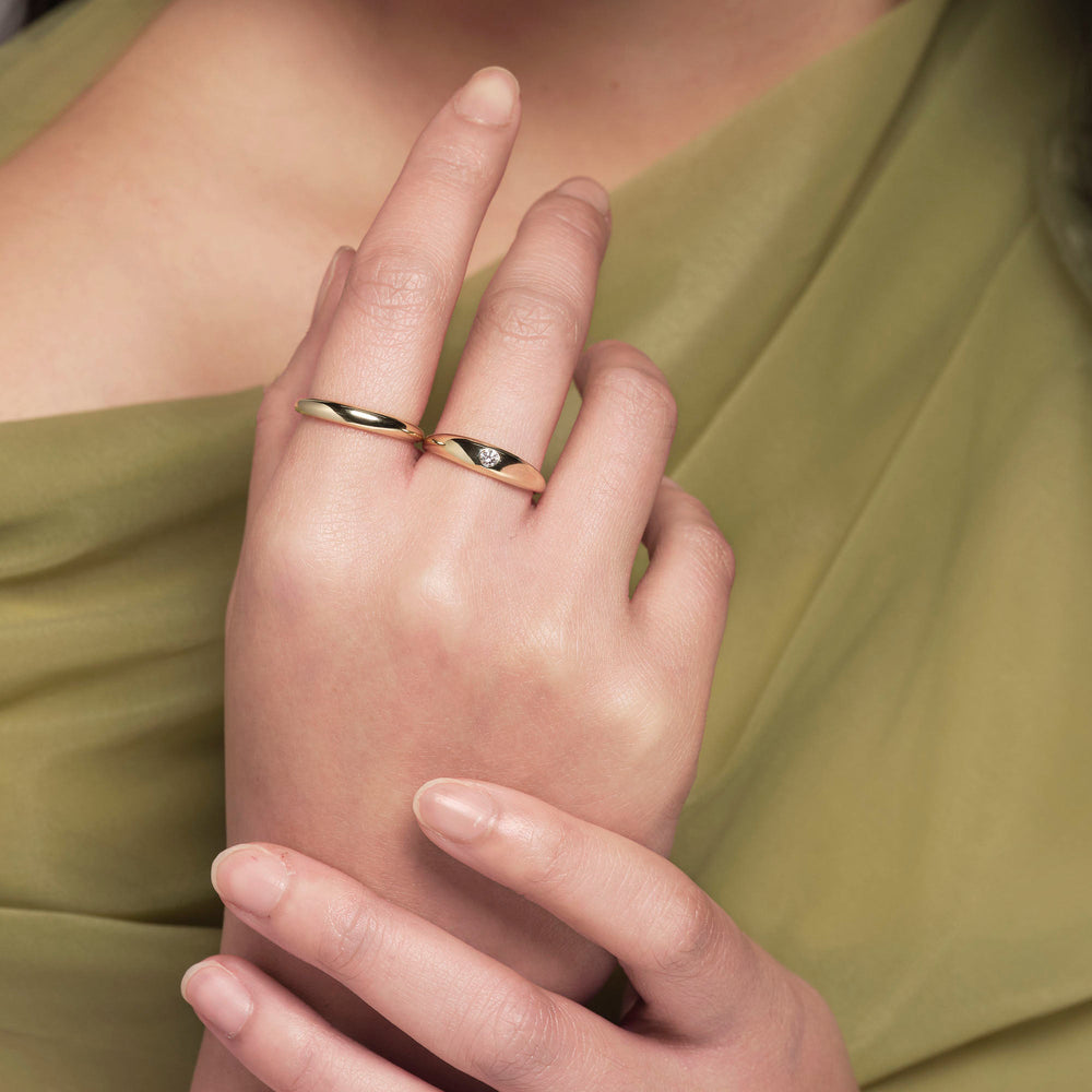 9ct Gold Lab Grown Diamond Dome Ring