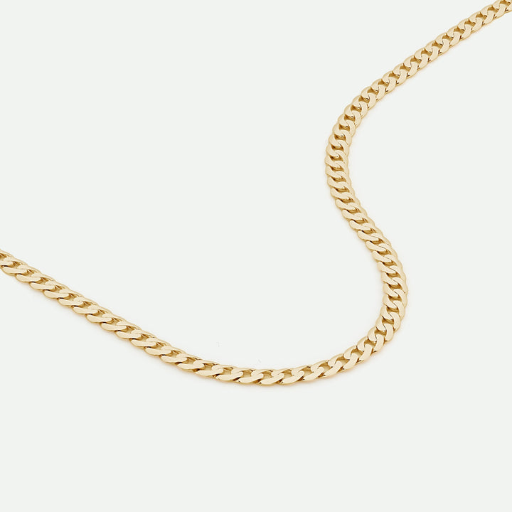 9ct Yellow Gold Solid Curb Chain Necklace (3.75mm) 18 inch