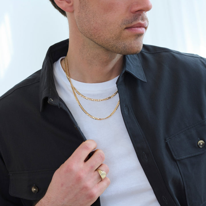 9ct Yellow Gold Solid Curb Chain Necklace (3.75mm) 18 inch