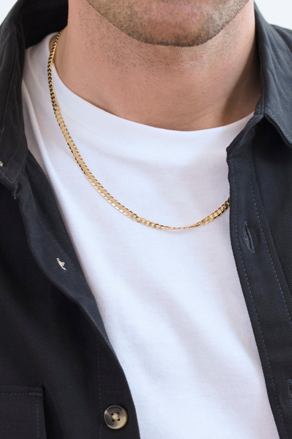 9ct Yellow Gold Solid Curb Chain Necklace (3.75mm) 20 inch-1