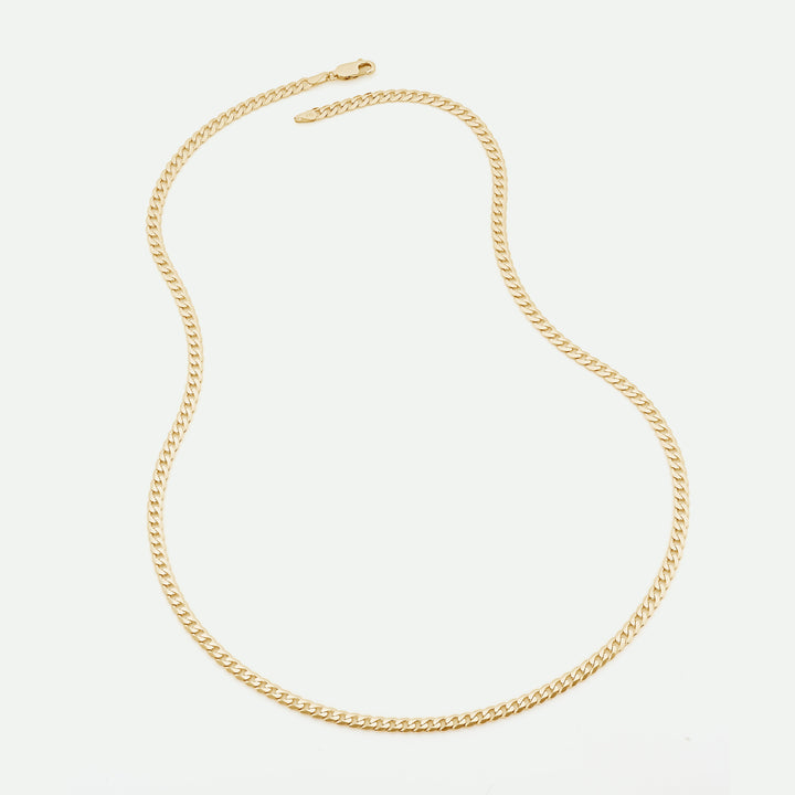 9ct Yellow Gold Solid Curb Chain Necklace (4mm) 22 inch