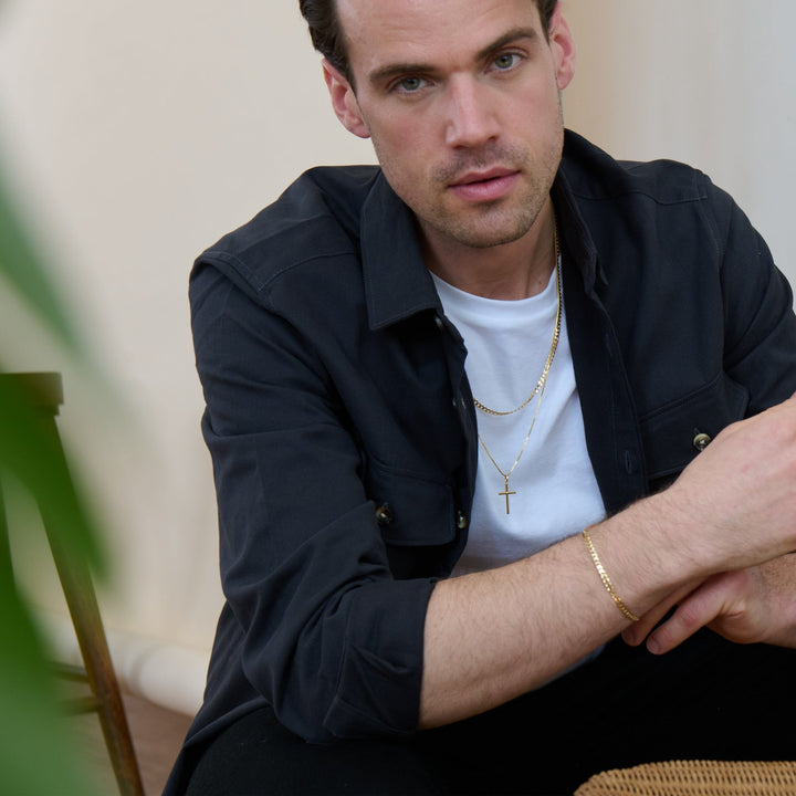 9ct Yellow Gold Solid Curb Chain Necklace (4mm) 22 inch