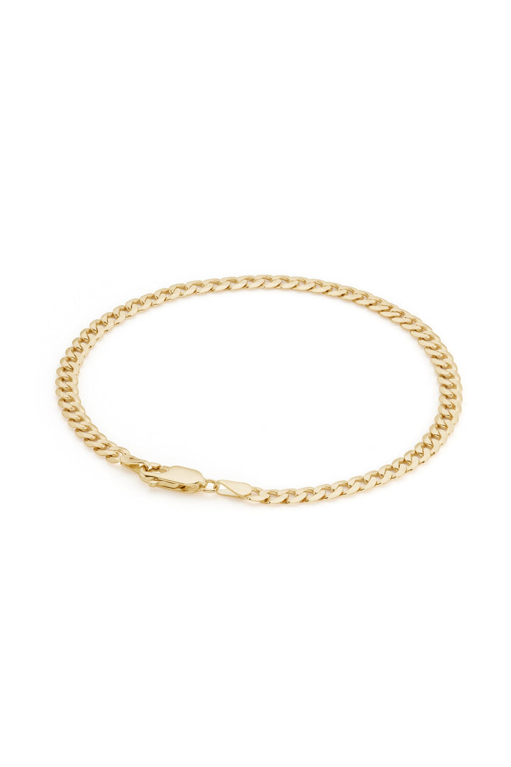 9ct Yellow Gold Solid Curb Chain Bracelet (4mm) 8 inch-2