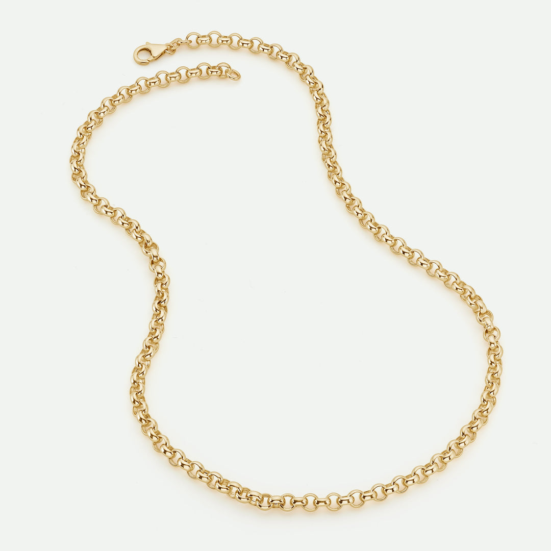 9ct Yellow Gold Rolo Chain Necklace (5mm) 18 inch
