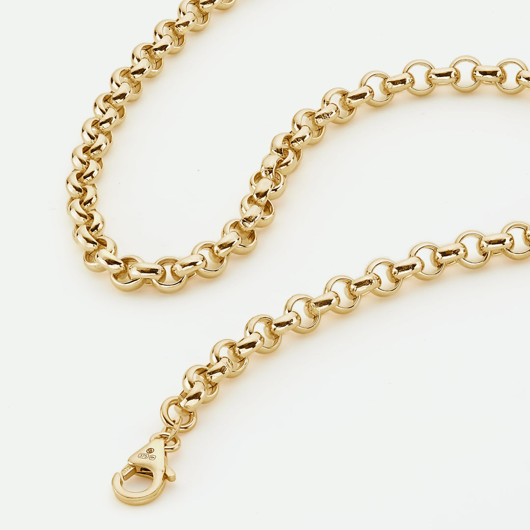 9ct Yellow Gold Rolo Chain Necklace (5mm) 18 inch