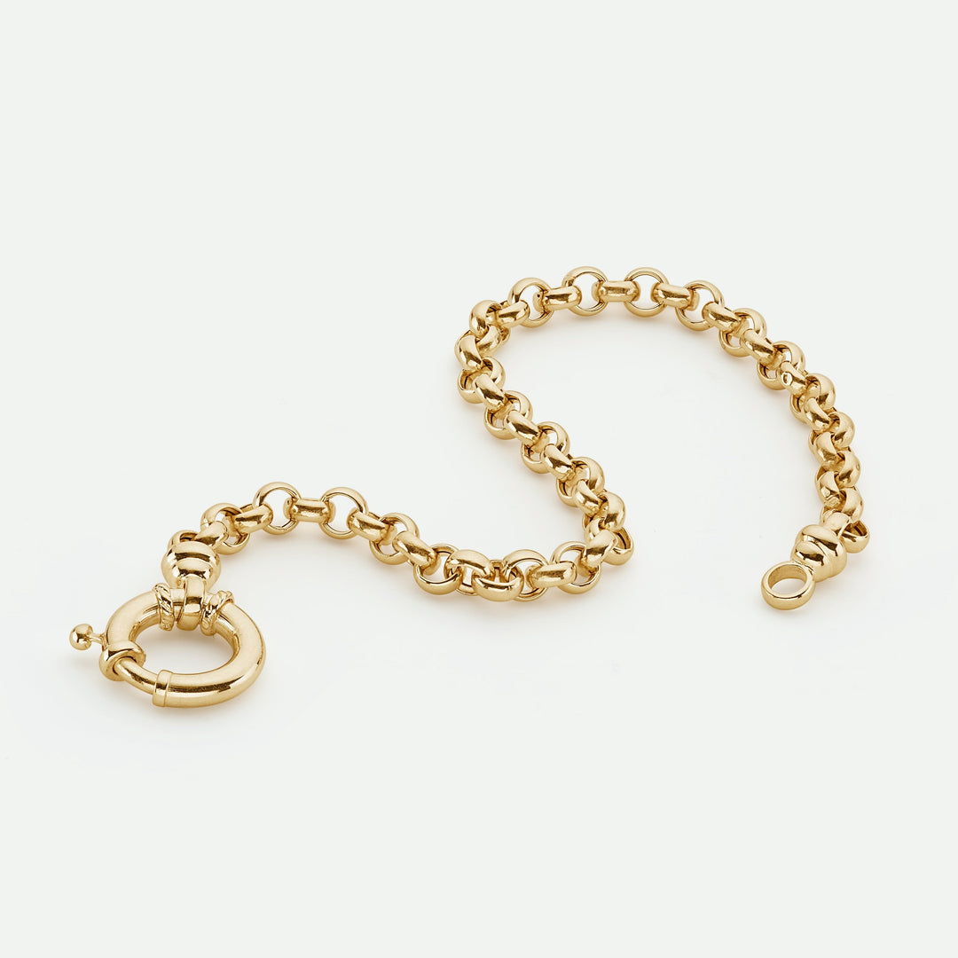 9ct Yellow Gold Rolo Chain Bracelet (5mm) 7 inch