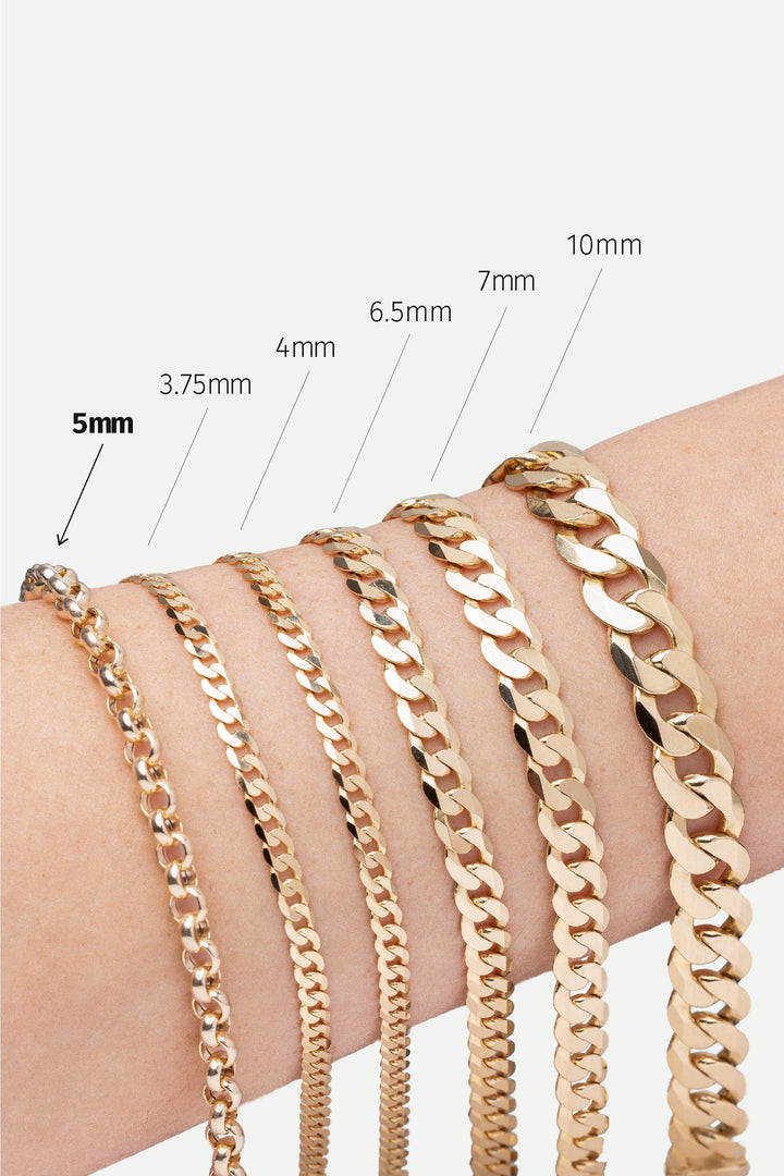 9ct Yellow Gold Rolo Chain Bracelet (5mm) 7 inch-3
