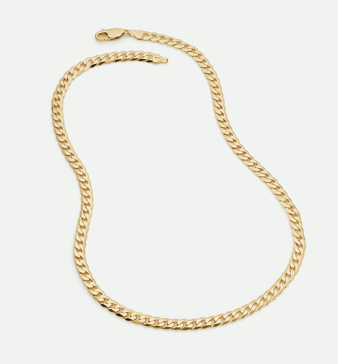 9ct Yellow Gold Solid Curb Chain Necklace (6.5mm) 20 inch