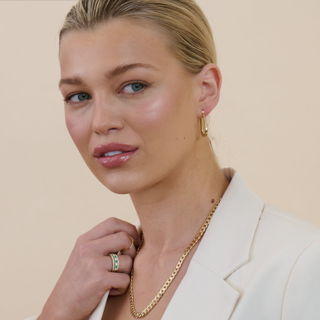 9ct Yellow Gold Solid Curb Chain Necklace (6.5mm) 20 inch