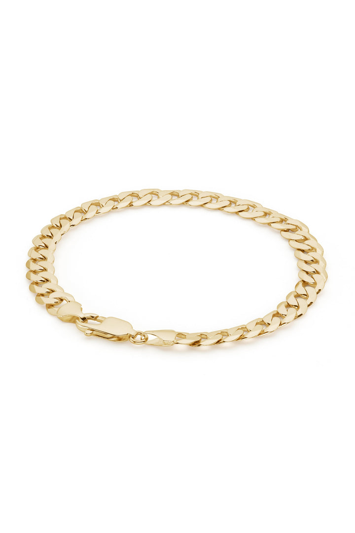 9ct Yellow Gold Solid Curb Chain Bracelet (7mm) 8.25 inch-2