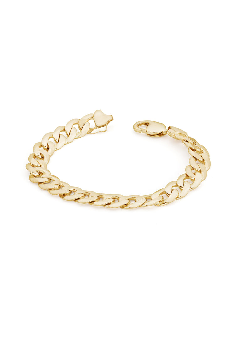 9ct Yellow Gold Solid Curb Chain Bracelet (10mm) 8.25 inch-2