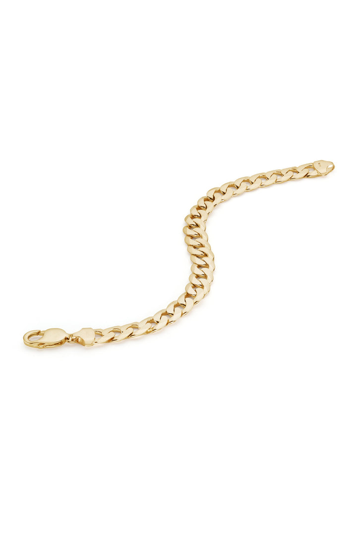 9ct Yellow Gold Solid Curb Chain Bracelet (10mm) 8.25 inch-0