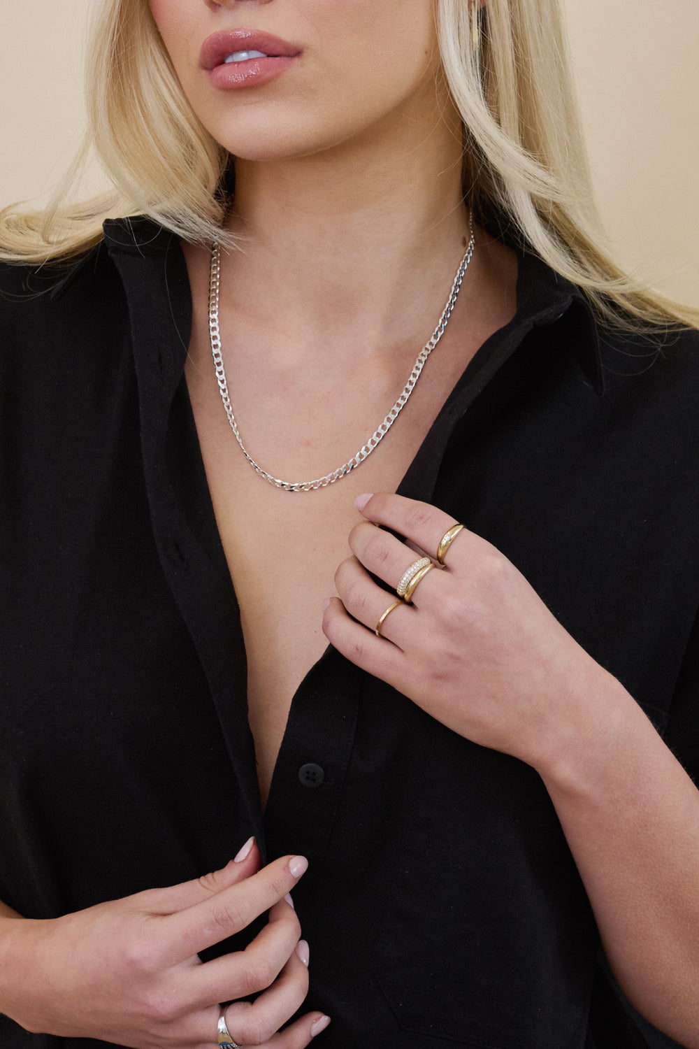 Sterling Silver Curb Chain (4.3mm) Necklace 20 inch-1