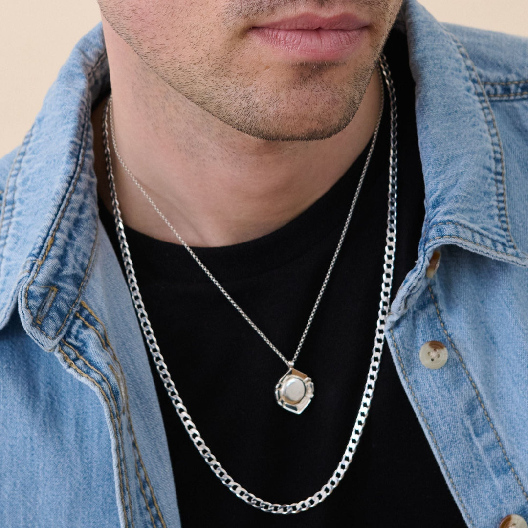 Sterling Silver Curb Chain (4.3mm) Necklace 24 inch