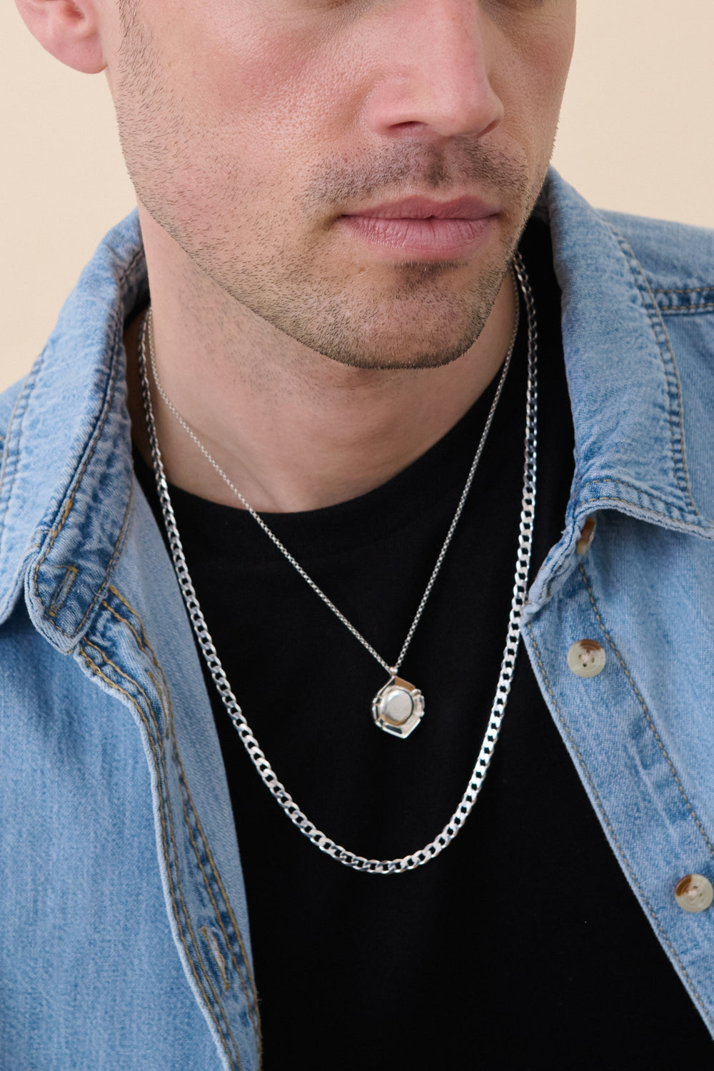 Sterling Silver Curb Chain (4.3mm) Necklace 24 inch-1