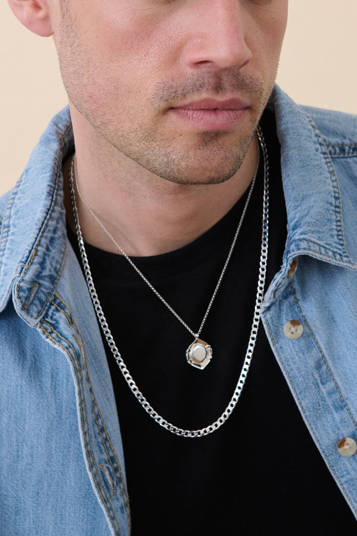 Sterling Silver Curb Chain (4.3mm) Necklace 24 inch-1