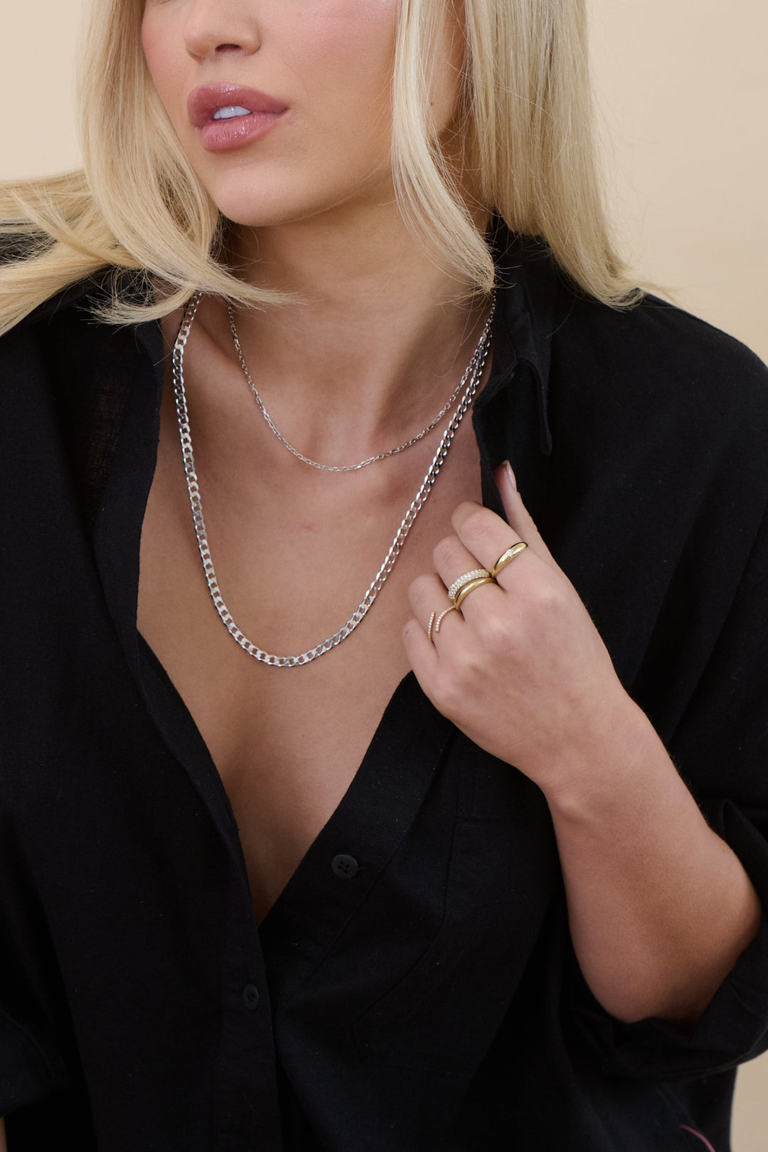 Sterling Silver Curb Chain (4.3mm) Necklace 24 inch-3