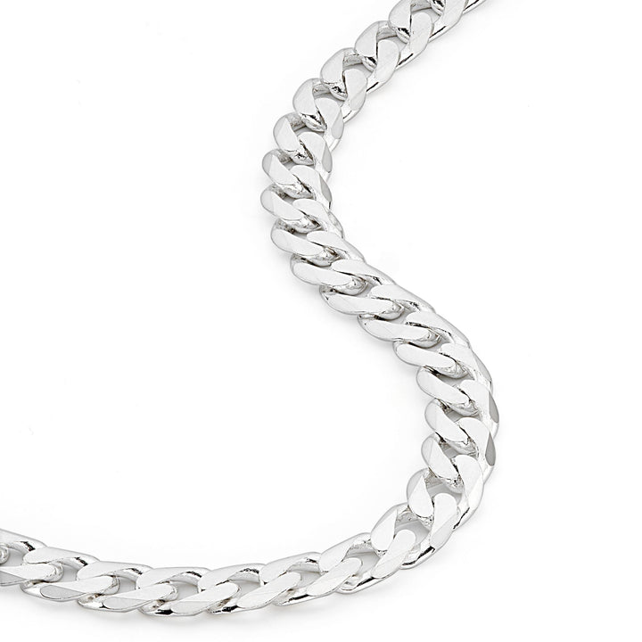 Sterling Silver Curb Chain (7mm) Necklace 22 inch