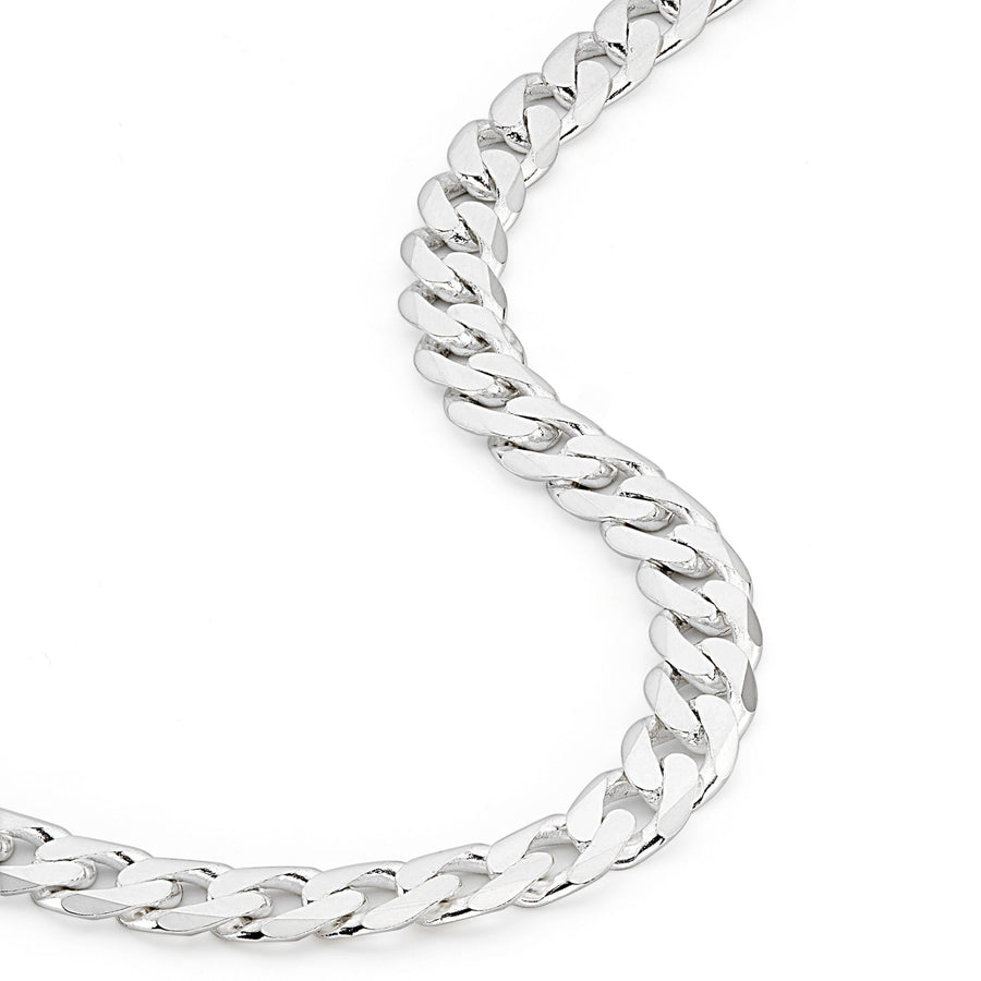 Sterling Silver Curb Chain (7mm) Necklace 22 inch