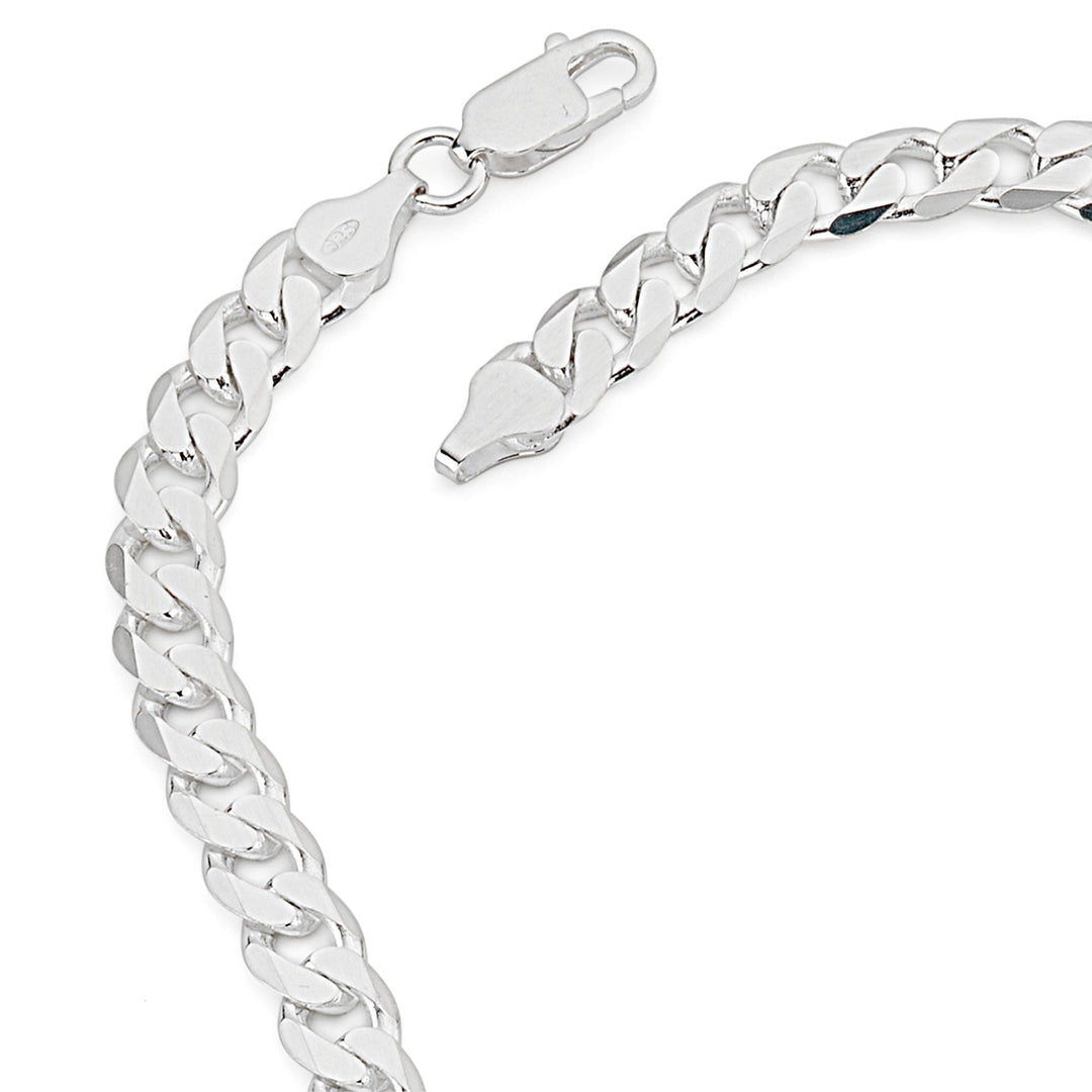 Sterling Silver Curb Chain (7mm) Necklace 22 inch