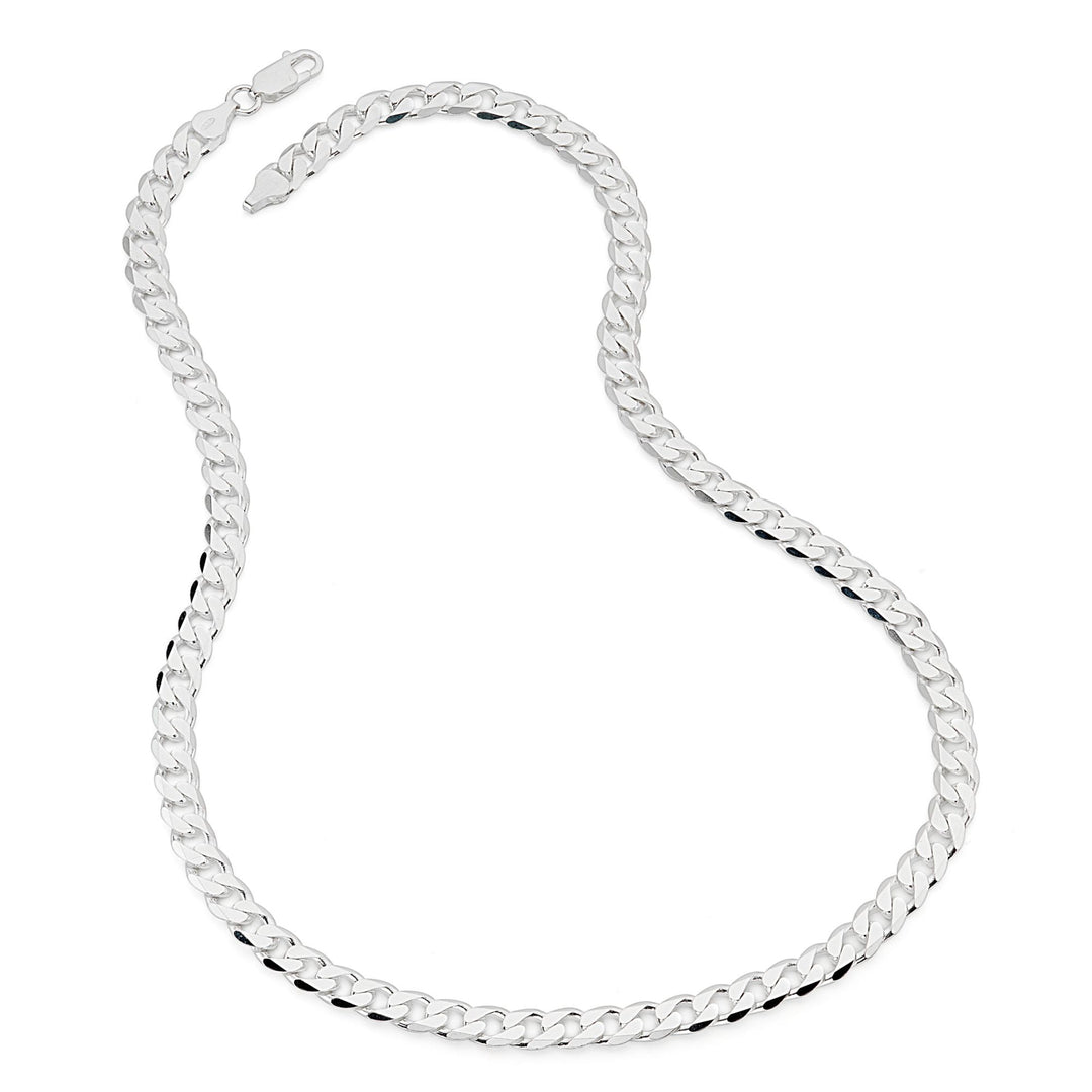Sterling Silver Curb Chain (7mm) Necklace 22 inch