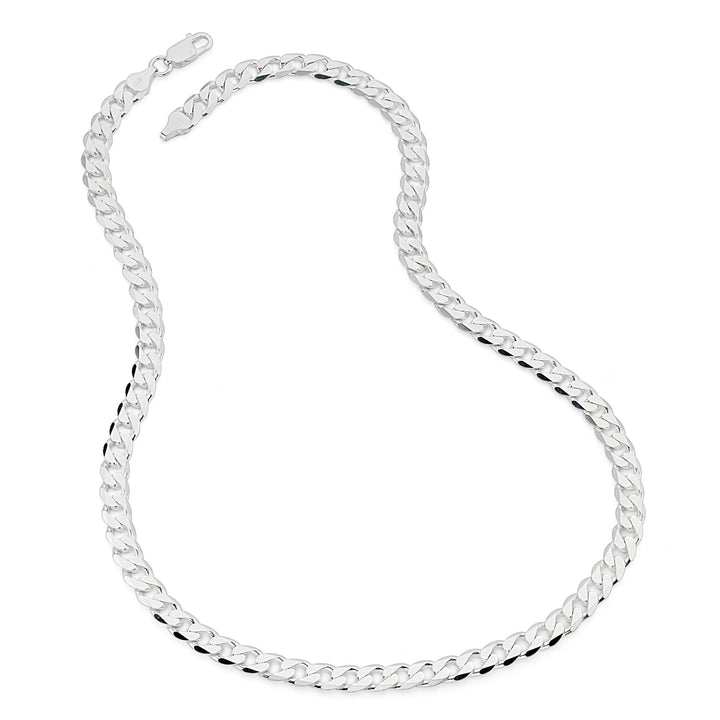 Sterling Silver Curb Chain (7mm) Necklace 22 inch