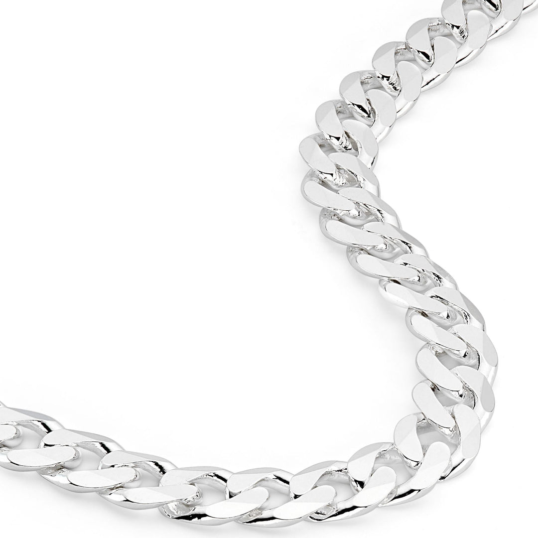 Sterling Silver Curb Chain (9mm) Necklace 22 inch