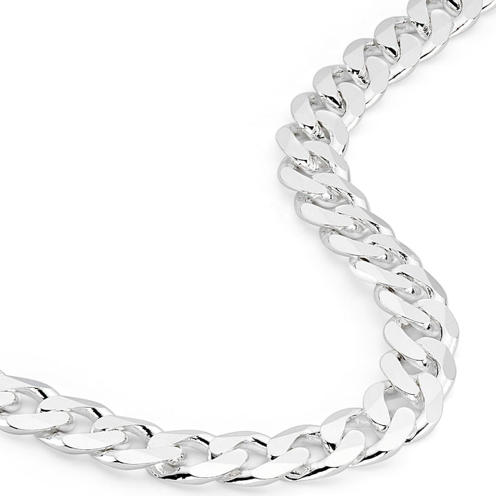 Sterling Silver Curb Chain (9mm) Necklace 22 inch