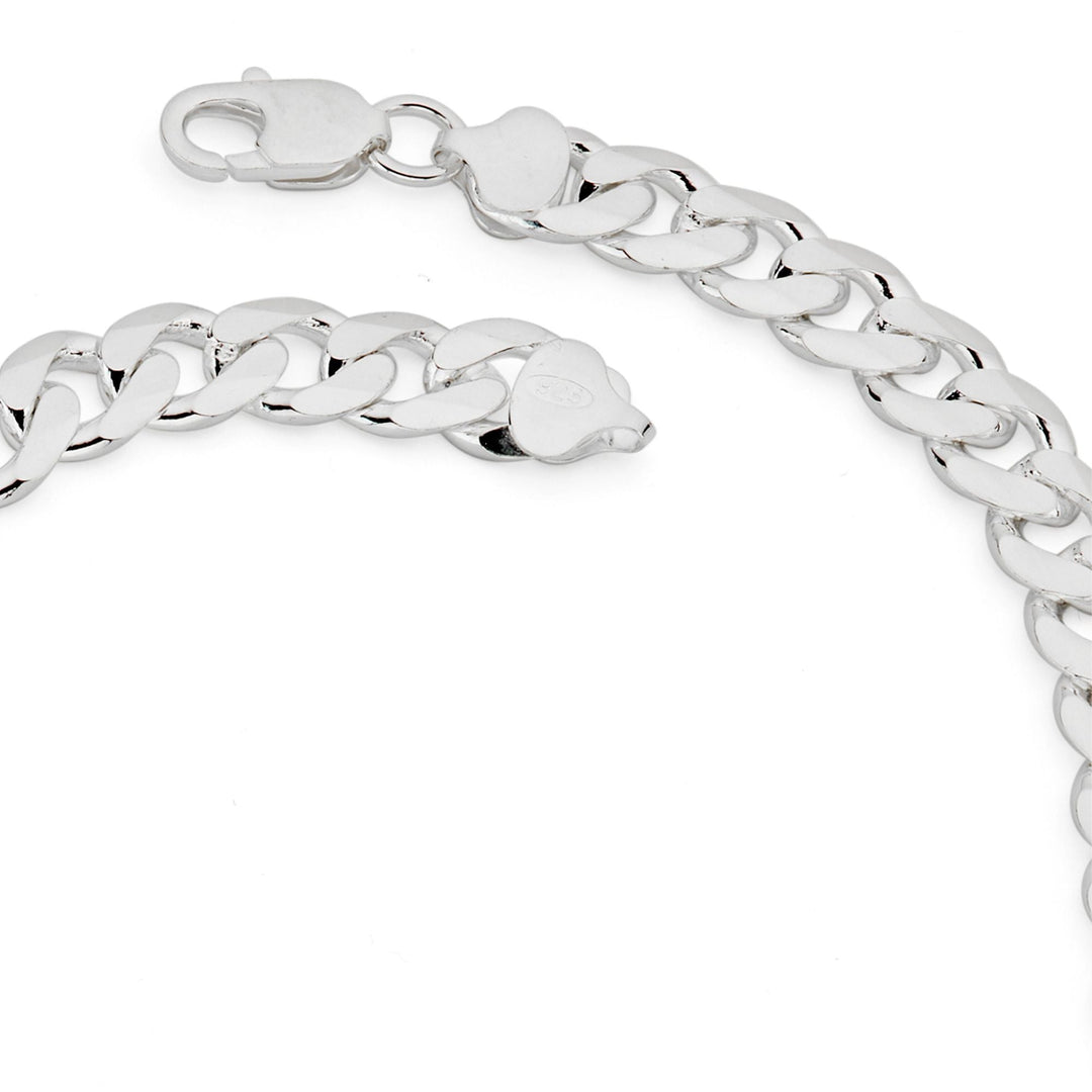 Sterling Silver Curb Chain (9mm) Necklace 22 inch