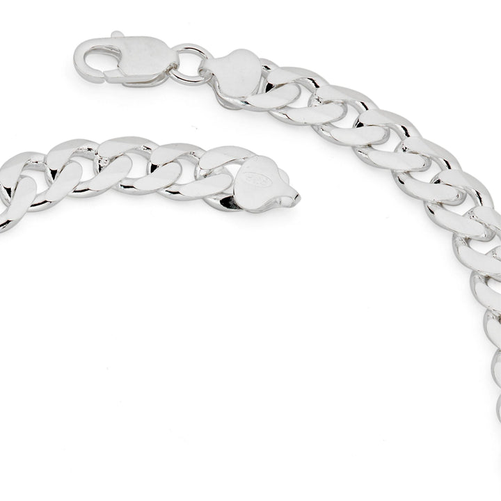 Sterling Silver Curb Chain (9mm) Necklace 22 inch