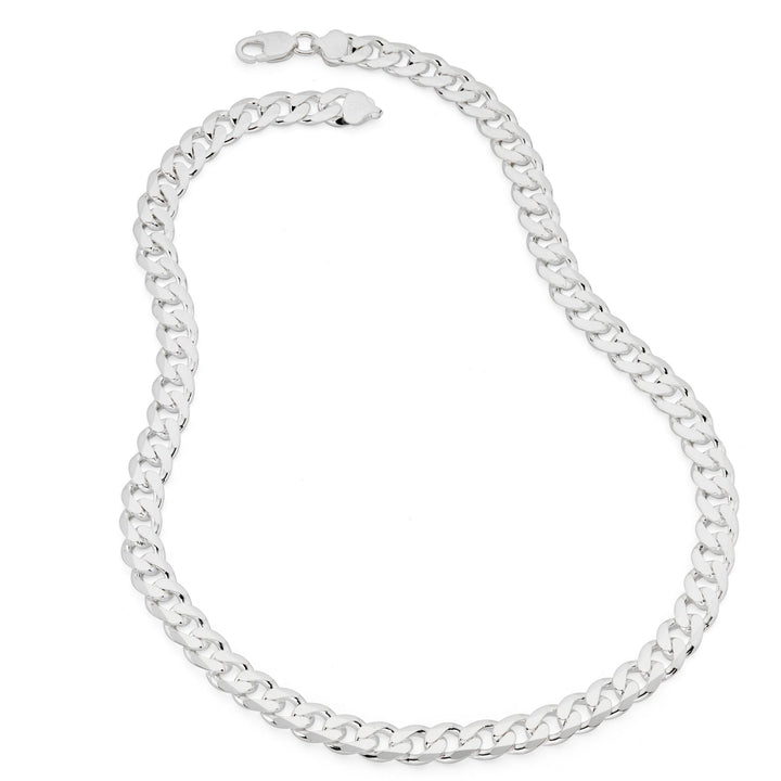 Sterling Silver Curb Chain (9mm) Necklace 22 inch