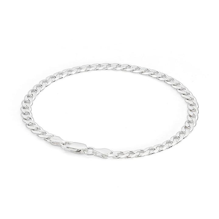 Sterling Silver Curb Chain (4.3mm) Bracelet 8 inch