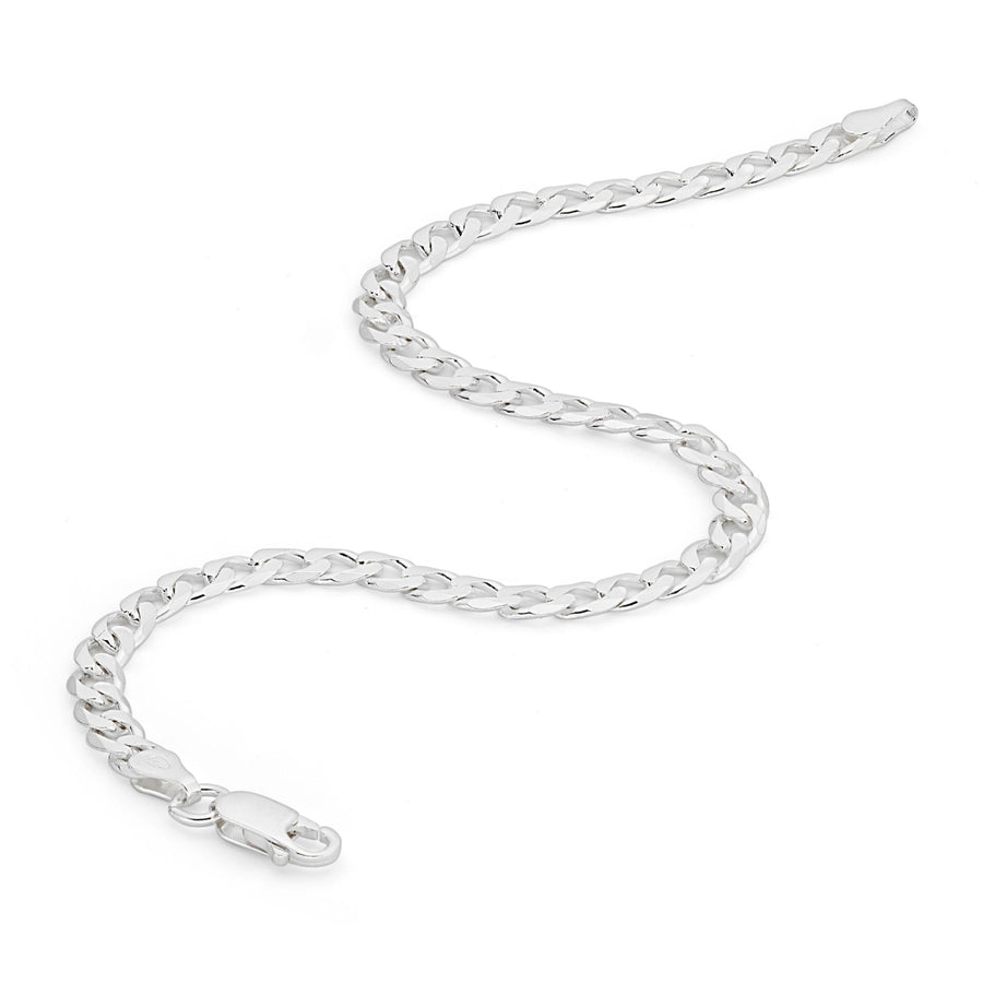 Sterling Silver Curb Chain (4.3mm) Bracelet 8 inch