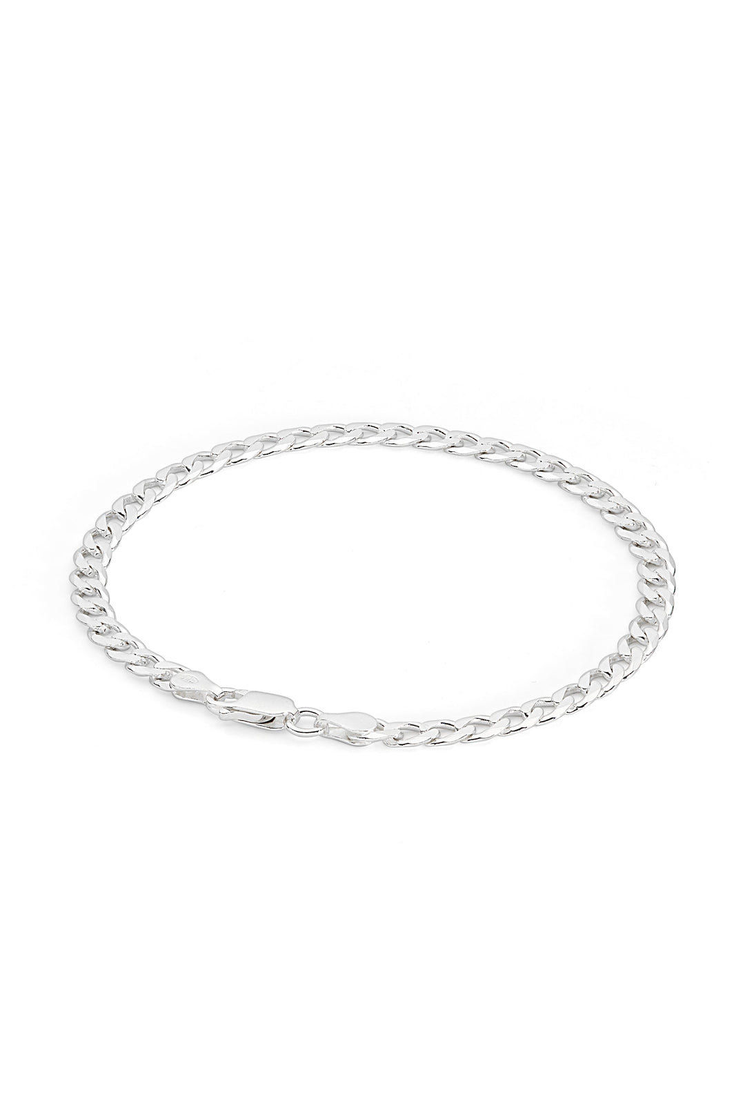 Sterling Silver Curb Chain (4.3mm) Bracelet 8 inch-2