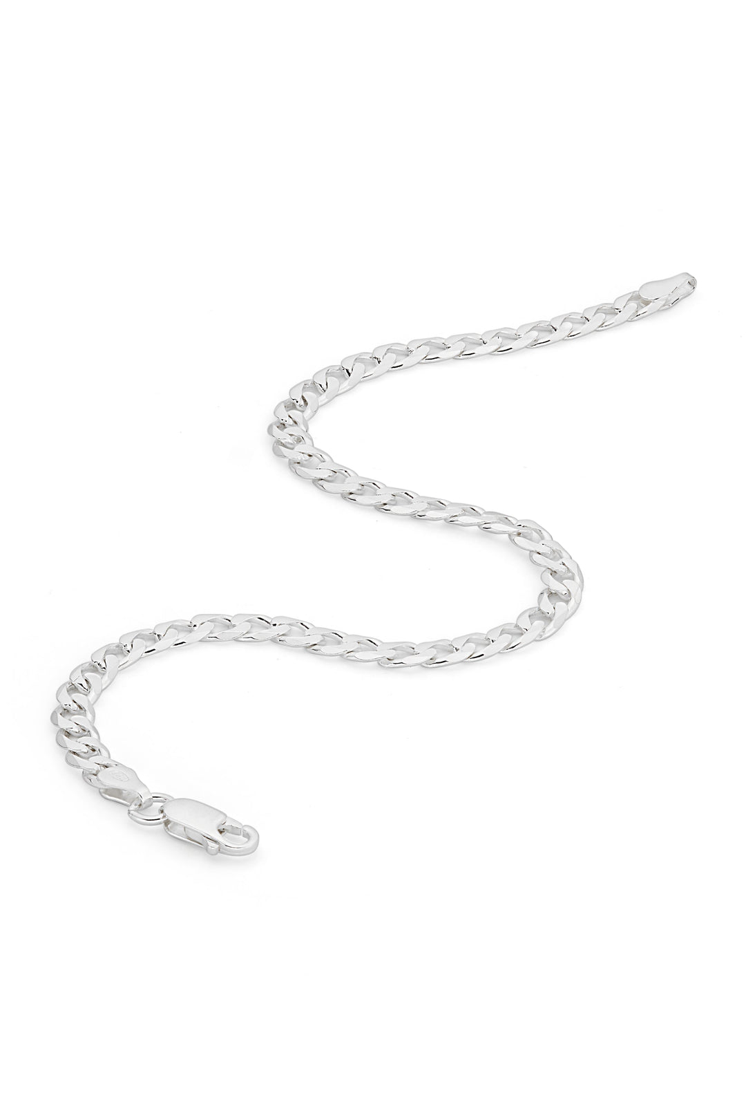 Sterling Silver Curb Chain (4.3mm) Bracelet 8 inch-0