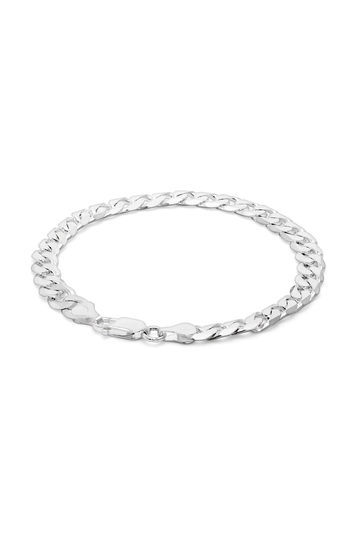 Sterling Silver Curb Chain (7mm) Bracelet 8 inch