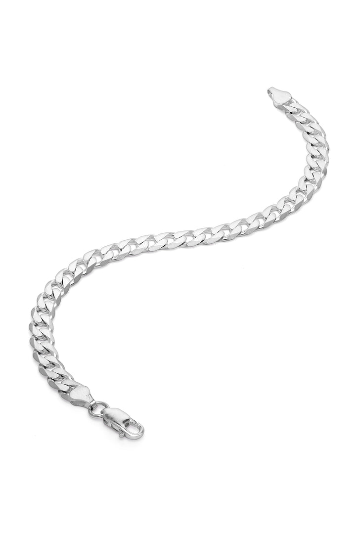 Sterling Silver Curb Chain (7mm) Bracelet 8 inch-0