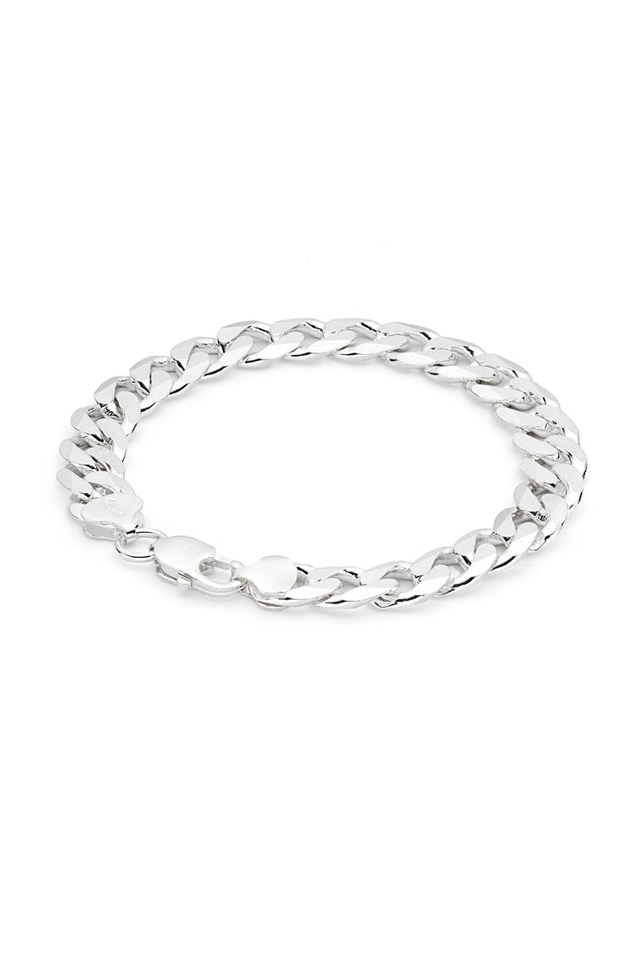 Sterling Silver Curb Chain (9mm) Bracelet 8 inch-0