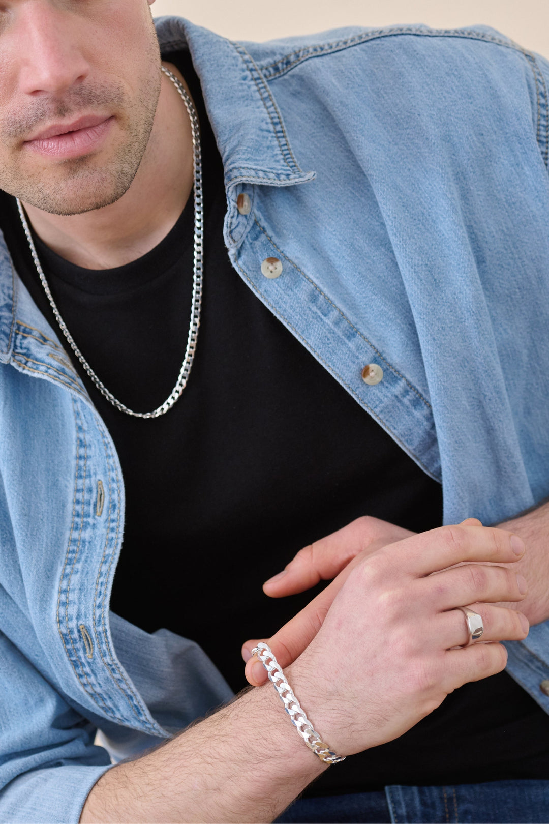 Sterling Silver Curb Chain (9mm) Bracelet 8 inch-1