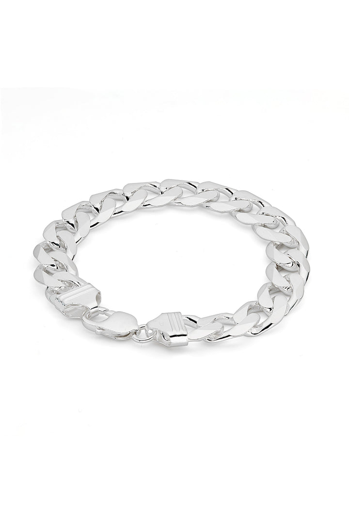 Sterling Silver Curb Chain (13.3mm) Bracelet 8.5 inch-2