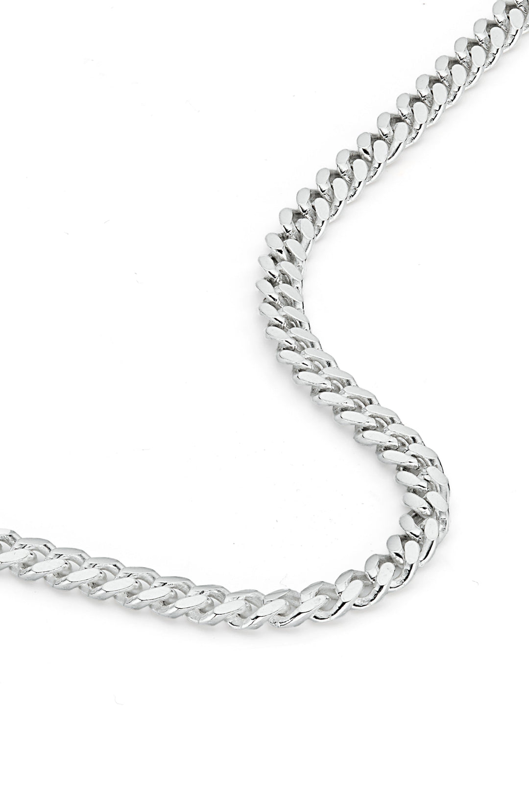Sterling Silver Curb Chain Cuban (3.5mm) Necklace 24 inch-0