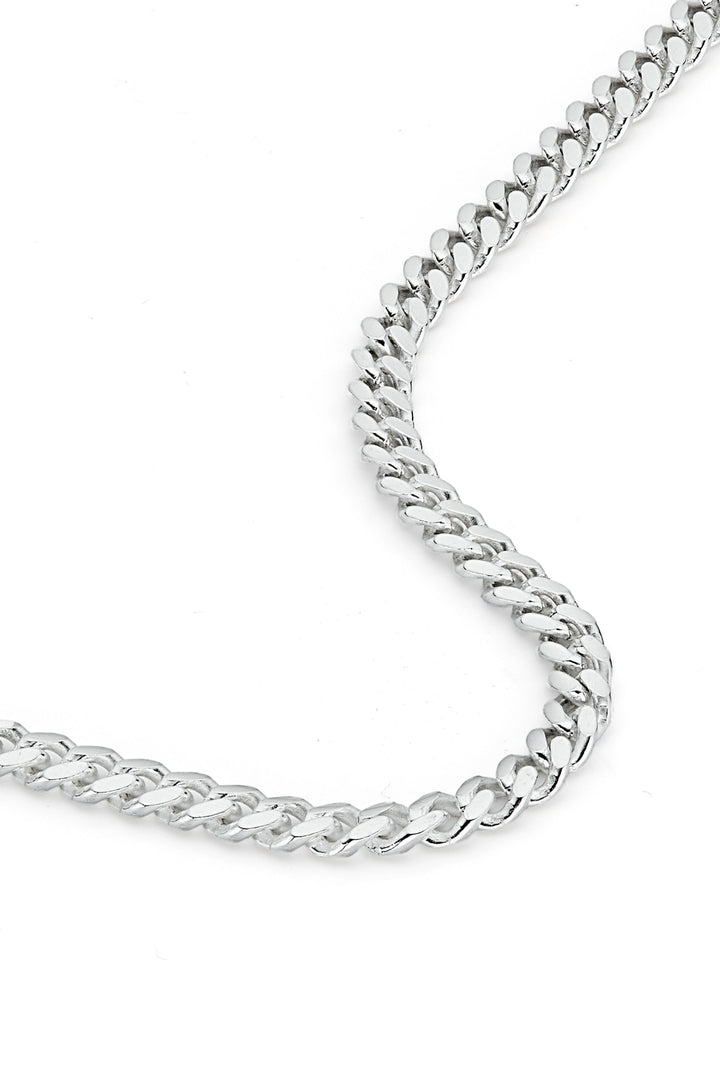 Sterling Silver Curb Chain Cuban (3.5mm) Necklace 24 inch-0