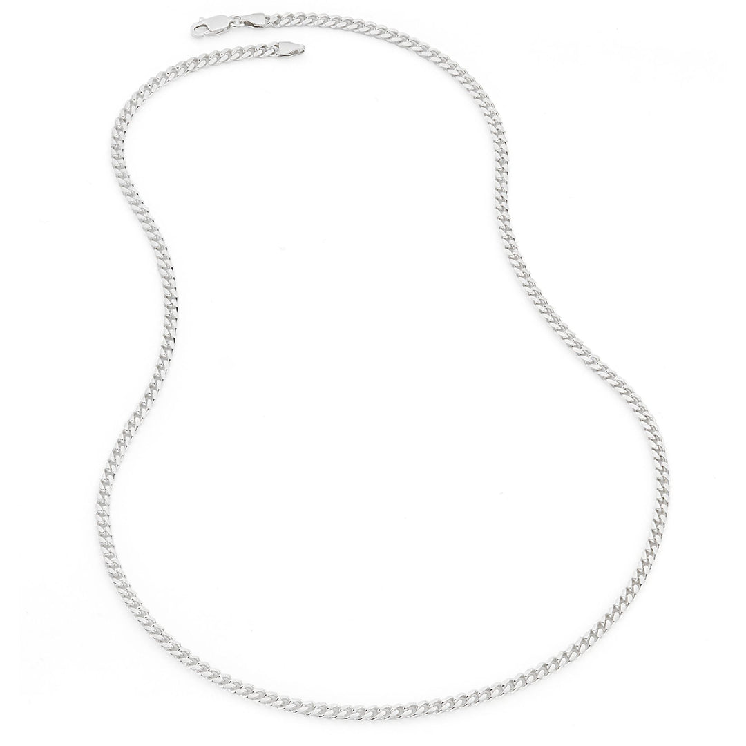 Sterling Silver Curb Chain Cuban (3.5mm) Necklace 24 inch